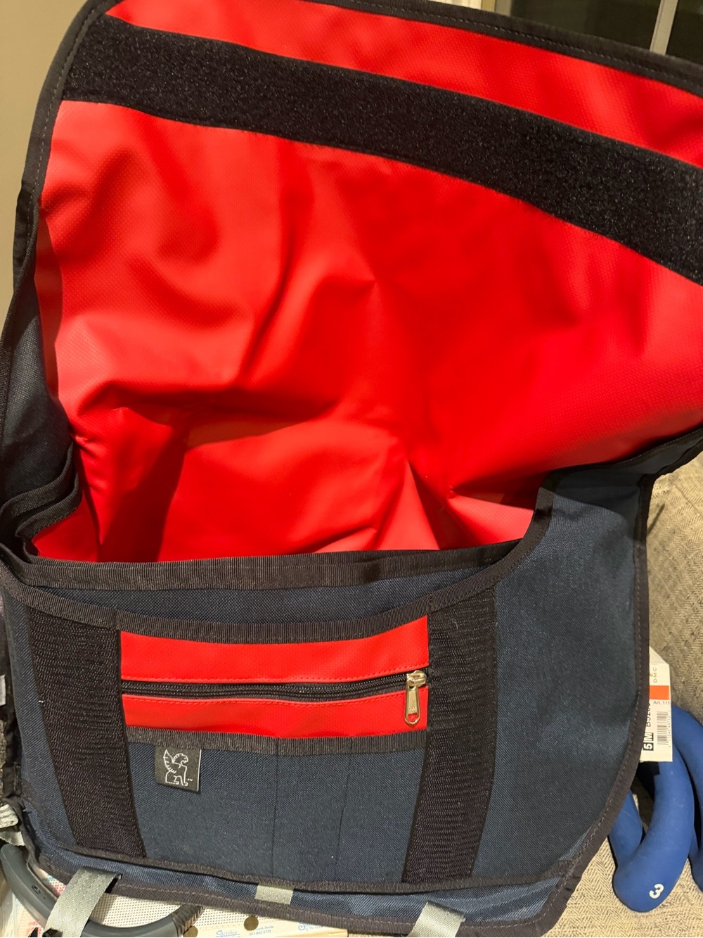 NWT Black Chrome Industries Messenger Bag with red accents! - Picture 6 of 7